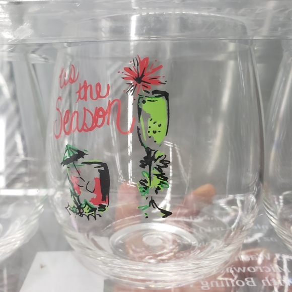 Festive Stemless Wine Glasses (set of 4) - Picture 5 of 6
